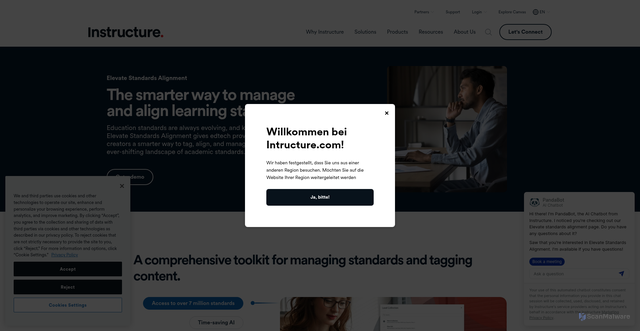 Security scan screenshot of https://icivics.statestandards.com