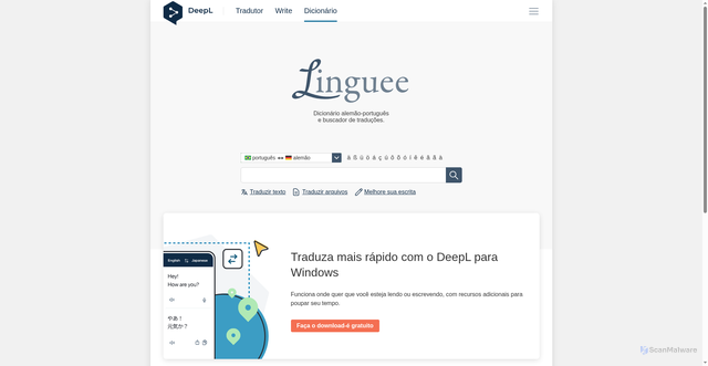 Security scan screenshot of https://linguee.com.br