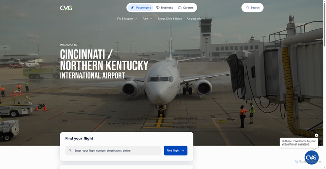 Security scan screenshot of https://www.cvgairport.com/