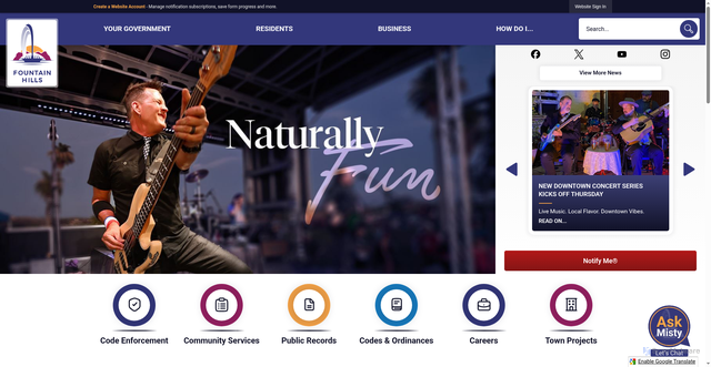 Security scan screenshot of https://fountainhillsaz.gov/