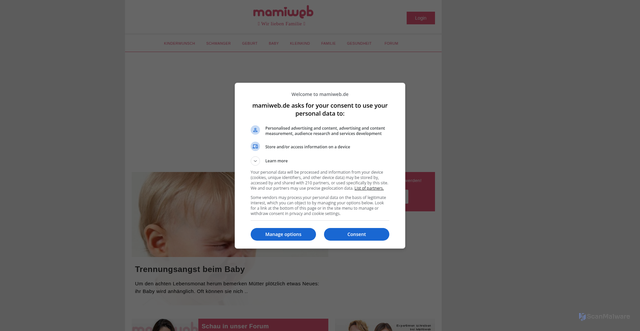 Security scan screenshot of https://mamiweb.de