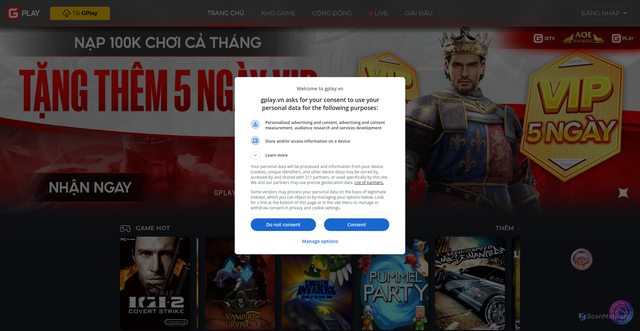 Security scan screenshot of https://gplay.vn