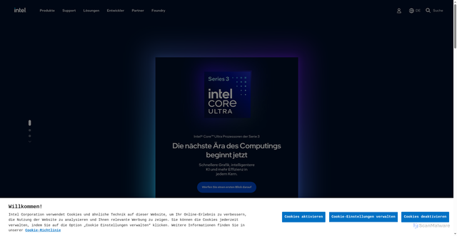 Security scan screenshot of https://intel.de