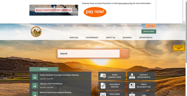 Security scan screenshot of https://www.sanbenitocountyca.gov/