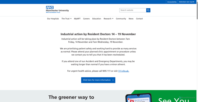 Security scan screenshot of https://mft.nhs.uk/