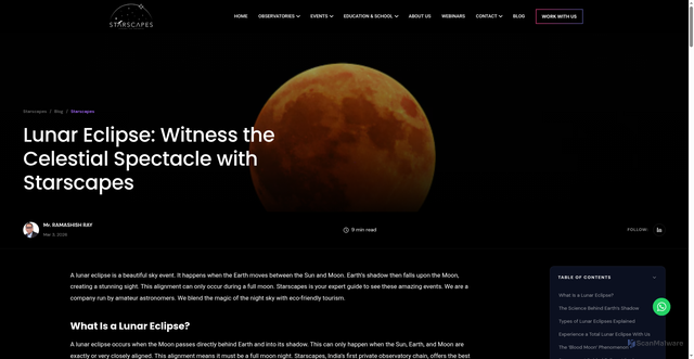 Security scan screenshot of https://www.starscapes.zone/lunar-eclipse/