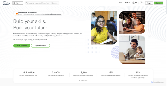 Security scan screenshot of https://www.skillsforall.com