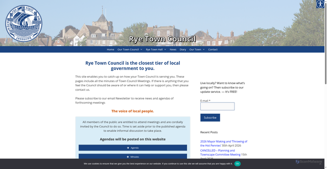 Security scan screenshot of https://ryetowncouncil.gov.uk/
