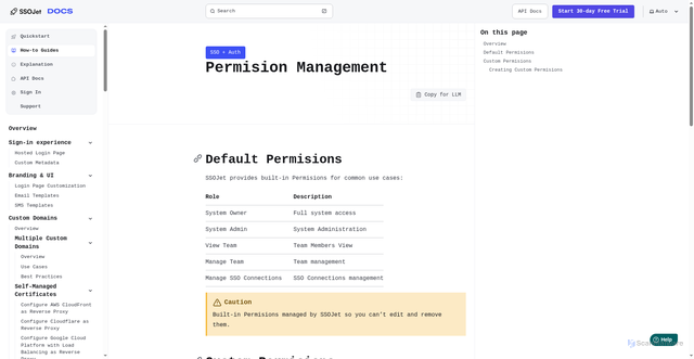 Security scan screenshot of https://ssojet-docs.pages.dev/en/how-to-guides/rbac/manage-permissions/