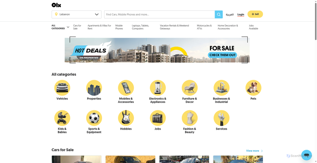 Security scan screenshot of https://olx.com.lb
