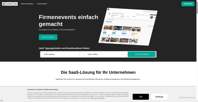 Security scan screenshot of https://eventinc.de