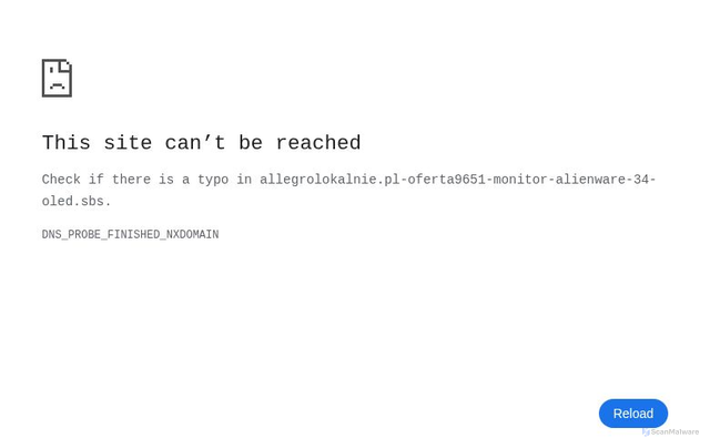 Security scan screenshot of http://allegrolokalnie.pl-oferta9651-monitor-alienware-34-oled.sbs/