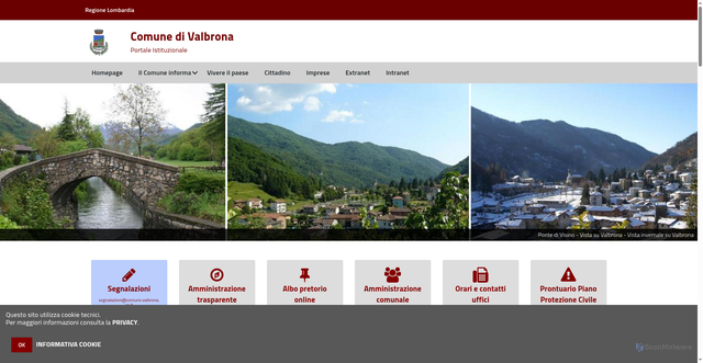 Security scan screenshot of https://www.comune.valbrona.co.it