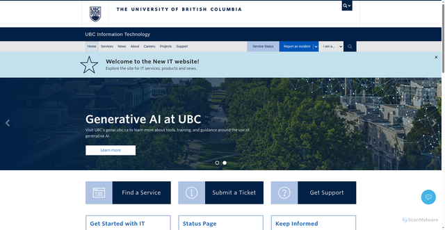 Security scan screenshot of https://it.ubc.ca