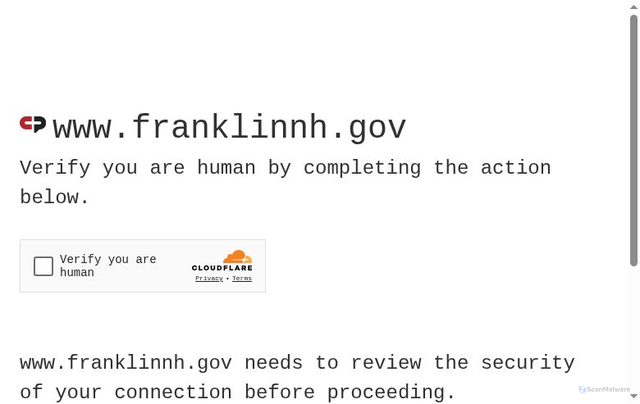 Security scan screenshot of https://www.franklinnh.gov/