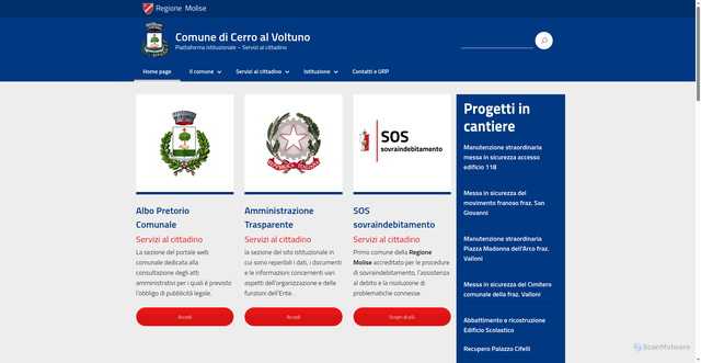 Security scan screenshot of https://www.comune.cerroalvolturno.is.it/