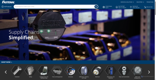Security scan screenshot of https://fastenal.com