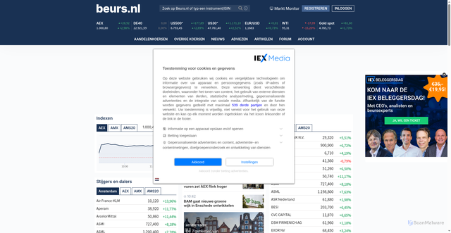 Security scan screenshot of https://beurs.nl