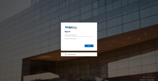 Security scan screenshot of https://servicemacusa-my.sharepoint.com