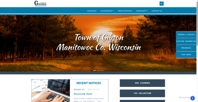 Security scan screenshot of https://townofgibsonwi.gov/