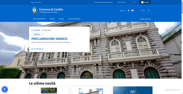Security scan screenshot of https://www.comune.cardito.na.it