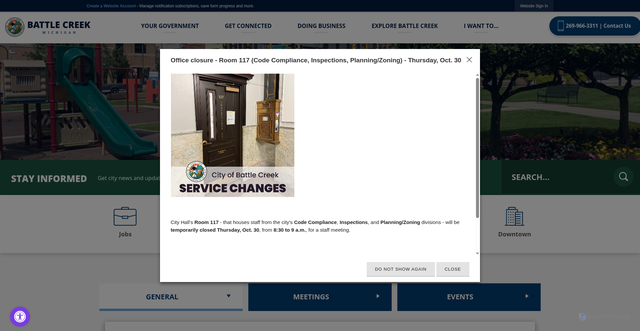 Security scan screenshot of https://battlecreekmi.gov/