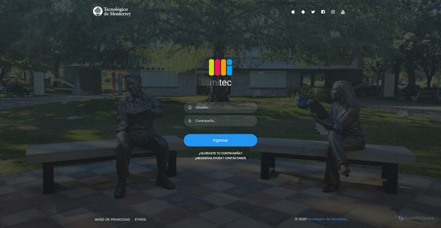 Security scan screenshot of https://mitec.tec.mx