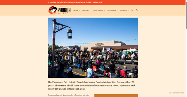 Security scan screenshot of https://scottsdaleparade.com/