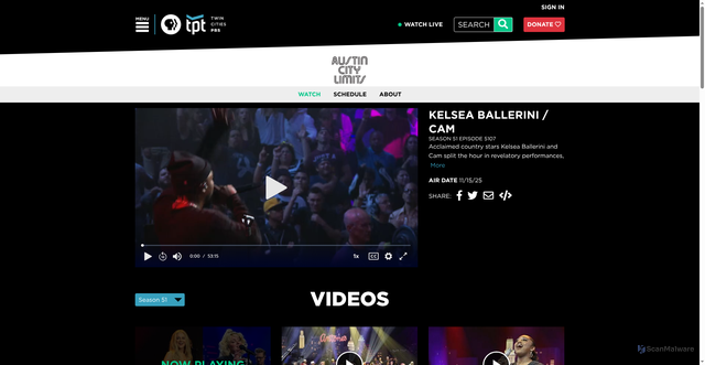 Security scan screenshot of https://www.tpt.org/austin-city-limits/video/kelsea-ballerini-cam-sdfmxk/