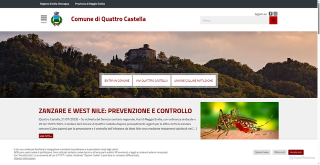 Security scan screenshot of https://www.comune.quattro-castella.re.it/