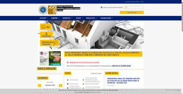 Security scan screenshot of https://www.collegiogeometritr.it/