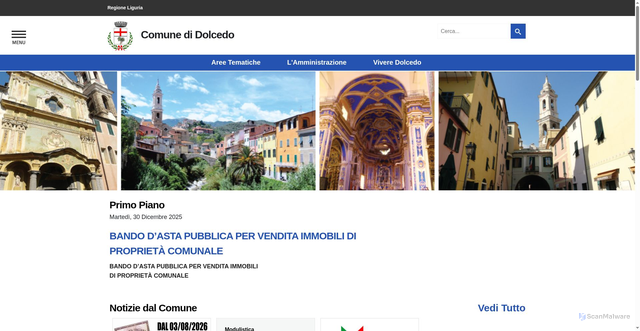 Security scan screenshot of https://www.comune.dolcedo.im.it/