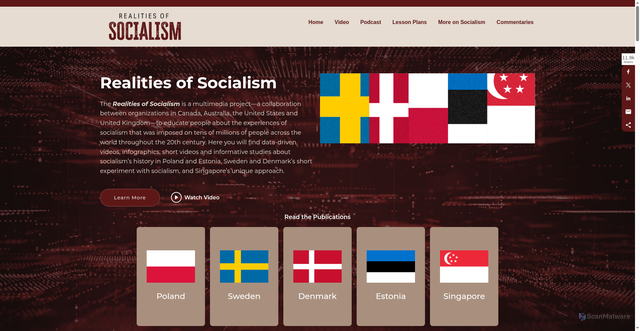 Security scan screenshot of https://realitiesofsocialism.org/