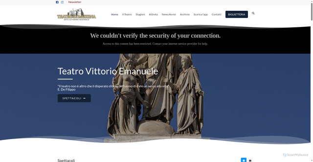 Security scan screenshot of https://www.teatrovittorioemanuele.it/