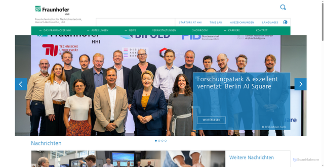 Security scan screenshot of https://www.hhi.fraunhofer.de/