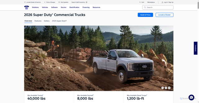 Security scan screenshot of https://www.fordpro.com/en-us/fleet-vehicles/super-duty/