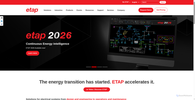 Security scan screenshot of https://etap.com