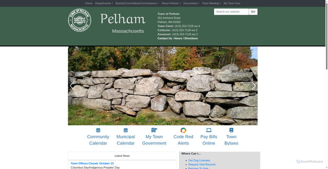 Security scan screenshot of https://pelhamma.gov/