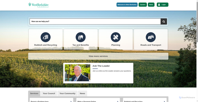 Security scan screenshot of https://www.westberks.gov.uk/