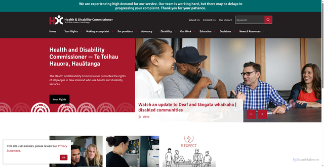 Security scan screenshot of https://www.hdc.org.nz/