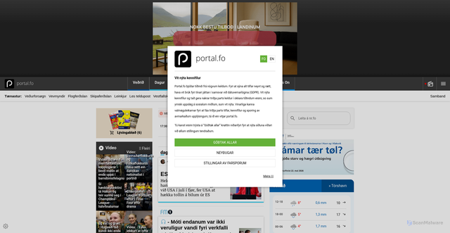 Security scan screenshot of https://portal.fo