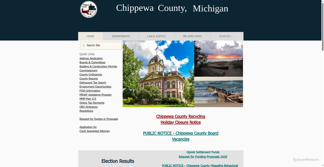 Security scan screenshot of https://www.chippewacountymi.gov/