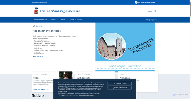 Security scan screenshot of https://www.comune.sangiorgiopiacentino.pc.it/
