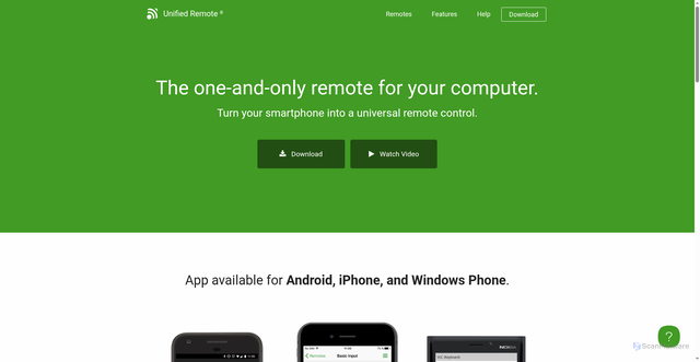 Security scan screenshot of https://unifiedremote.com