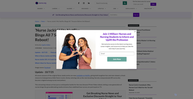 Security scan screenshot of https://nurse.org/news/nurse-jackie-reboot-edie-falco/