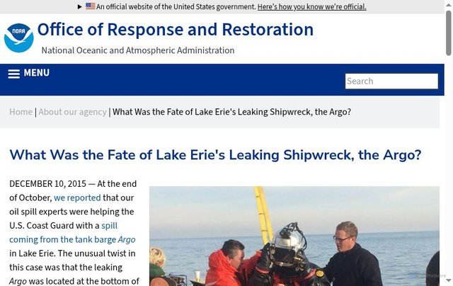 Security scan screenshot of https://response.restoration.noaa.gov/about/media/what-was-fate-lake-eries-leaking-shipwreck-argo.html