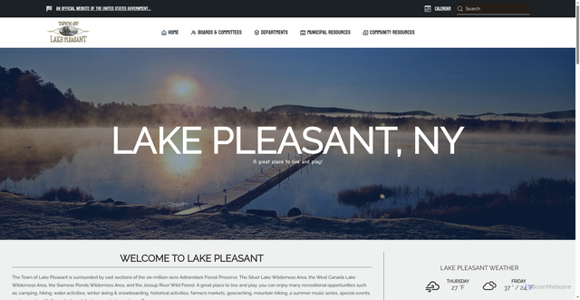 Security scan screenshot of https://lakepleasantny.gov/