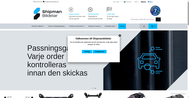 Security scan screenshot of https://shipmanbildelar.se