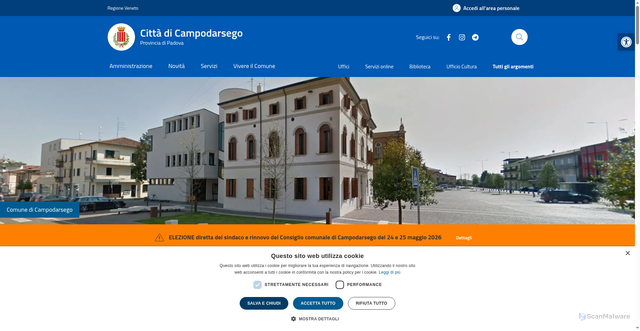 Security scan screenshot of https://www.comune.campodarsego.pd.it