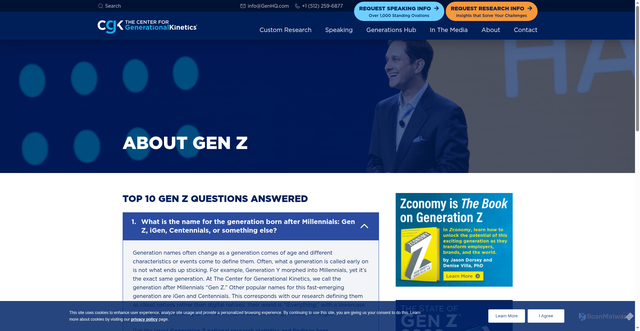 Security scan screenshot of https://genhq.com/igen-gen-z-generation-z-centennials-info/